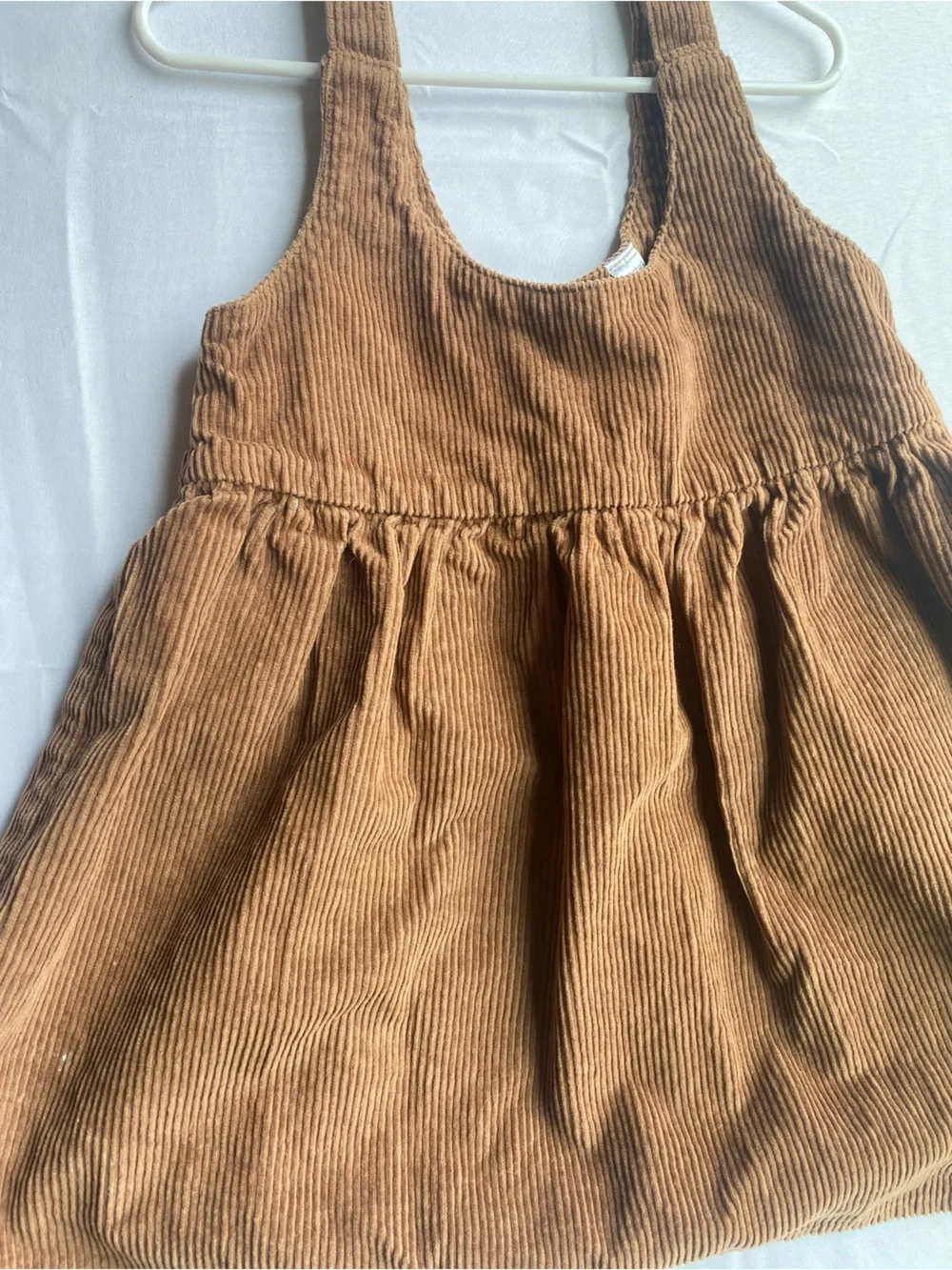 Carter's Girl’s Brown Corduroy Pinafore Overalls with Buttons on back